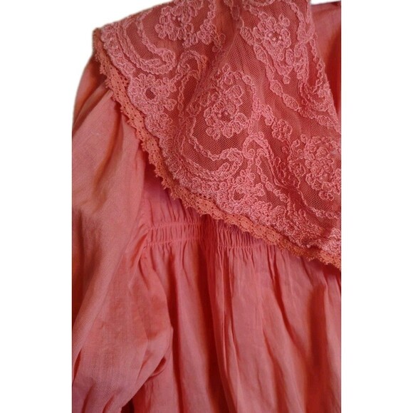 Anthropologie BabyDoll Collared Blouse Size XS Cotton Long Sleeve V Neck - Picture 6 of 10